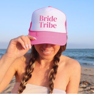 Boné Bachelorette Minimalista da Tribo Bride Rosa