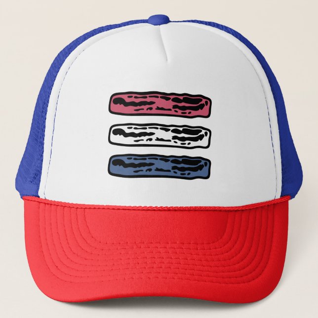 Boné Bacon Patriótico Strips Vermelho Branco e Azul (Frente)
