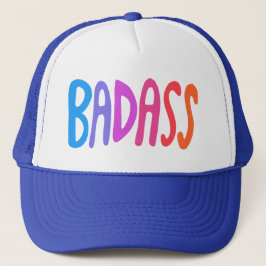 Boné BADASS Colorida Rainbow Handlettering Design