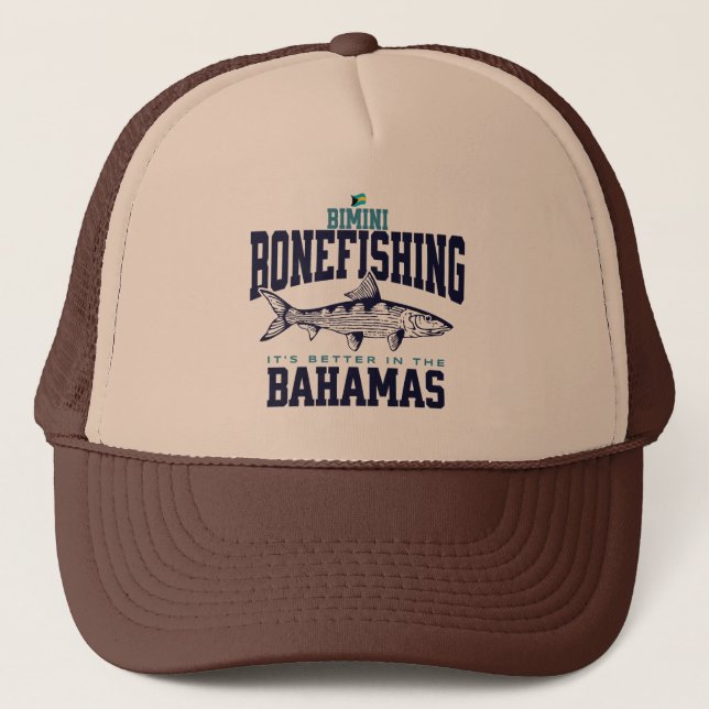 Boné Bahamas Souvenir Gift: Bimini Bahamas Bonefishing (Frente)