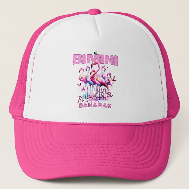 Boné Bahamas Souvenir Gift: Bimini Bahamas Flamingo (Frente)