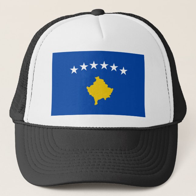 Boné Baixo custo! Bandeira de Kosovo (Frente)