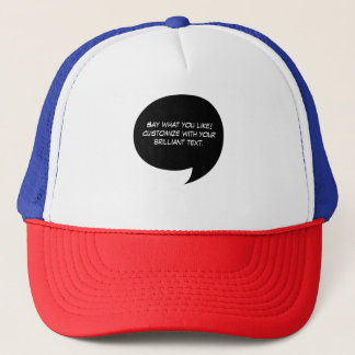Boné Balão de Fala de Quadrinhos de Texto Personalizado