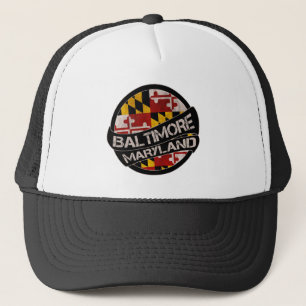 Boné Baltimore Maryland flag grunge trucker hat