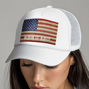 Boné Bandeira Americana desgastada e distressada