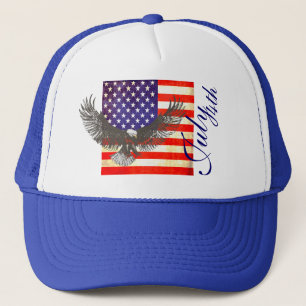 Boné Bandeira americana e águia 4 de julho