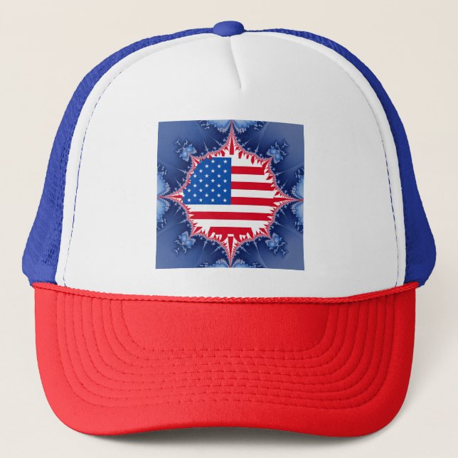 Boné Bandeira Americana Mandelbrot (Frente)