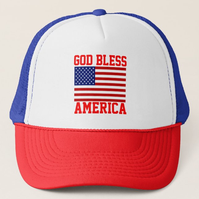 Boné Bandeira Americana Patriótica Deus Abençoe a Améri (Frente)