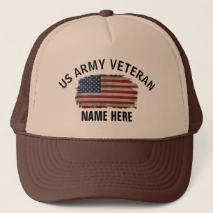 Boné Bandeira americana personalizada de veterano dos E