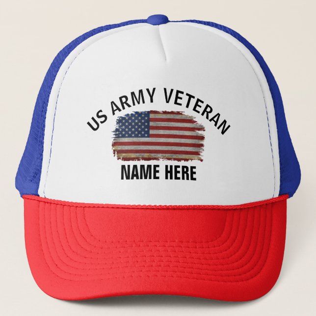 Boné Bandeira Americana Personalizada Veterano dos EUA (Frente)