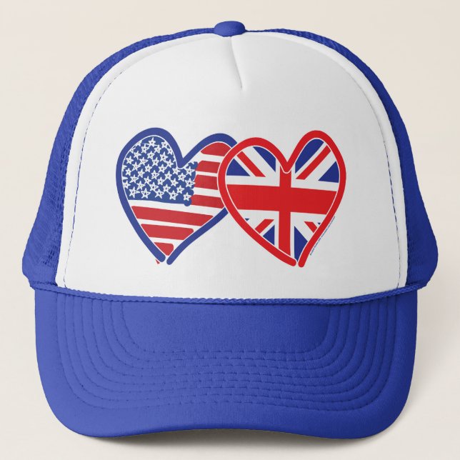Boné Bandeira Americana/União Jack Flag Hearts (Frente)