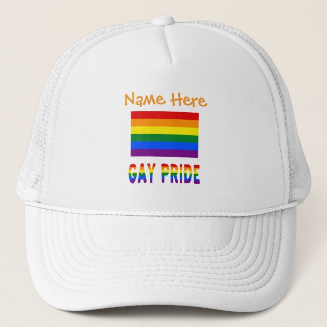 Boné Bandeira Arco-íris Orgulho Gay Presente Identidade (Frente)