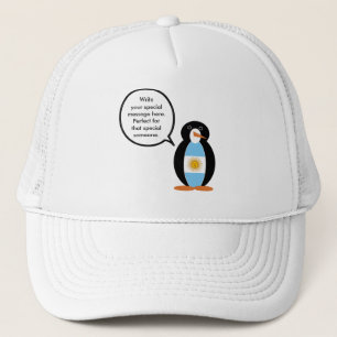 Boné Bandeira argentina falando Sra. Penguin personaliz
