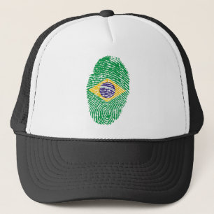 Boné Bandeira brasileira da impressão digital do toque