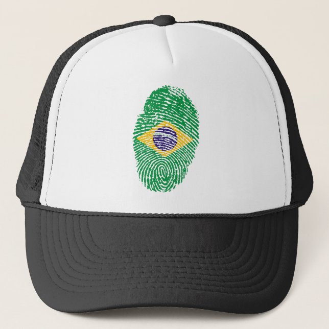 Boné Bandeira brasileira da impressão digital do toque (Frente)