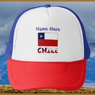 Boné Bandeira Chilena Personalizada Azul
