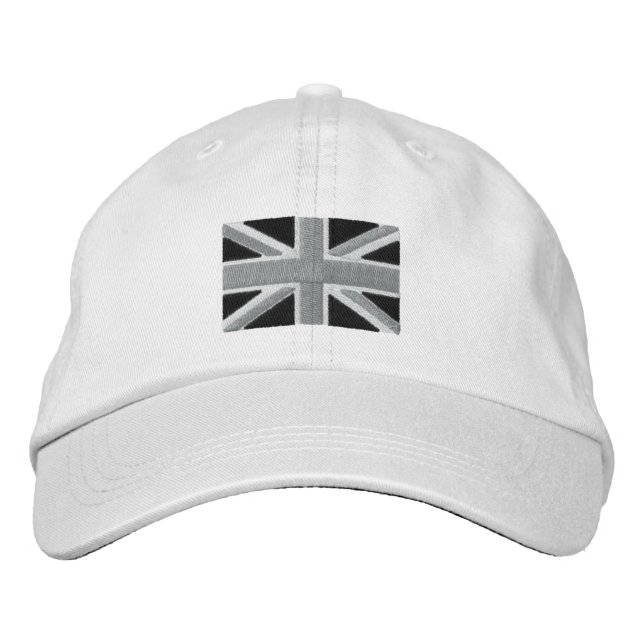 Boné Bandeira da União Britânica em Preto e Branco (Frente)