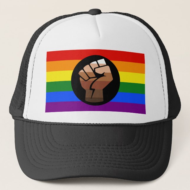 Boné Bandeira das pessoas queer do SlipperyJoe punho er (Frente)