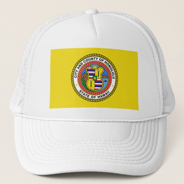 Boné Bandeira de Honolulu, Hawaii Trucker Hat (Frente)