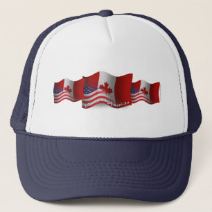 Boné Bandeira de ondulação Canadense-Americana