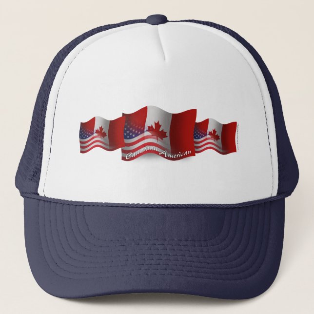 Boné Bandeira de ondulação Canadense-Americana (Frente)