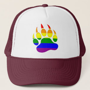 Boné Bandeira do arco-íris do orgulho do urso gay Pata 