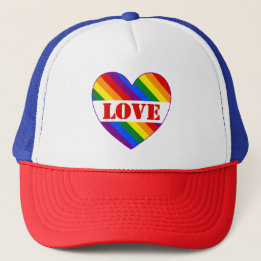 Boné Bandeira do Arco-íris LGBTQIA+ Coração de Amor par