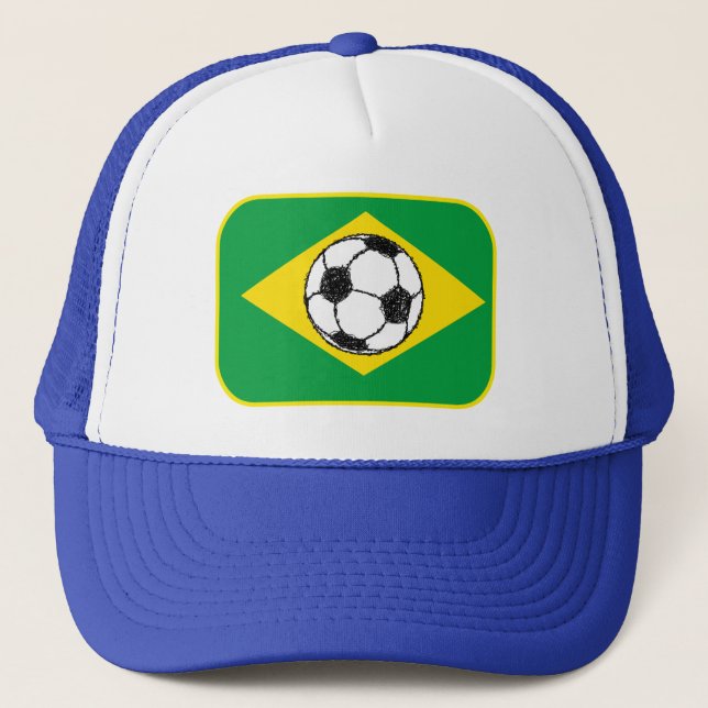 Boné Bandeira do Brasil | Esboço de futebol (Frente)