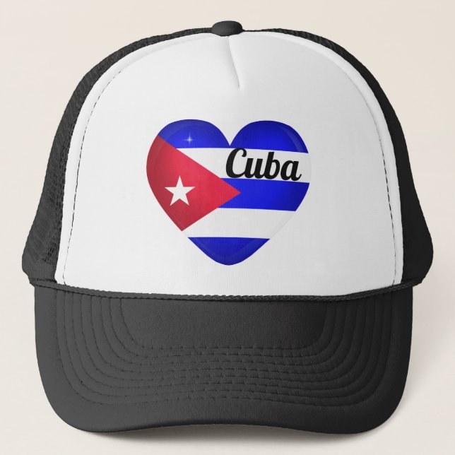 Boné Bandeira do Coração de Cuba (Frente)