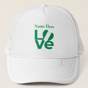 Boné Bandeira do Coração LOVE Verde Nigeriana Personali