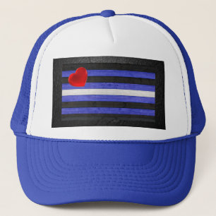 Boné bandeira do orgulho de couro SlipperyJoe's preta a