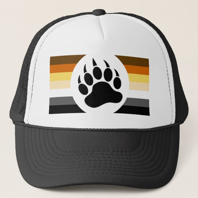 Boné Bandeira do Orgulho dos Ursos Gays e Pata de Urso (Frente)