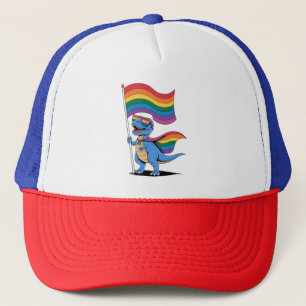 Boné Bandeira do Orgulho Gay LGBT Arco-íris de Dinossau
