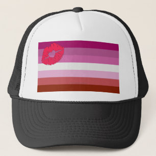Boné bandeira do orgulho lésbico batom SlipperyJoe femi