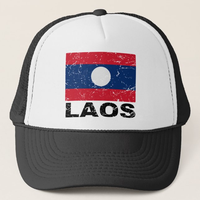 Boné Bandeira do vintage de Laos (Frente)