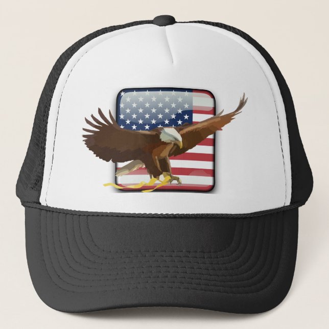 Boné Bandeira dos EUA da águia americana (Frente)