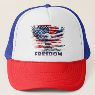 Boné Bandeira e águia dos Estados Unidos.Liberdade.