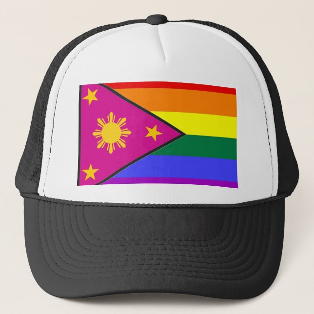 Boné Bandeira filipina do orgulho de GLBT (Frente)