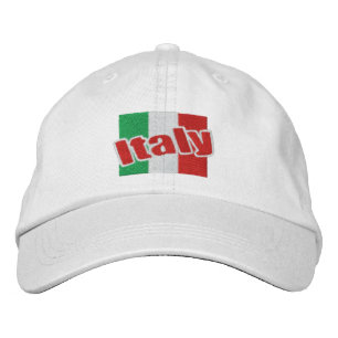 Boné Bandeira italiana de Italia com texto