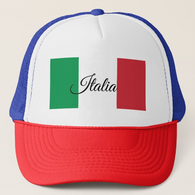 Boné Bandeira italiana e Itália - ventilador de moda, v (Frente)