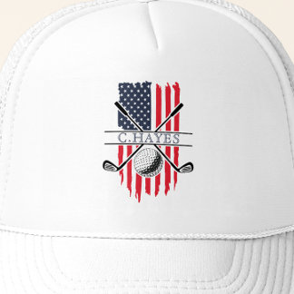 Boné Bandeira Patriótica Golfer Americano