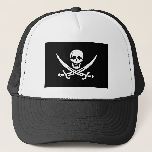 Boné Bandeira Pirata Caveira Espadas Cruzadas (Frente)
