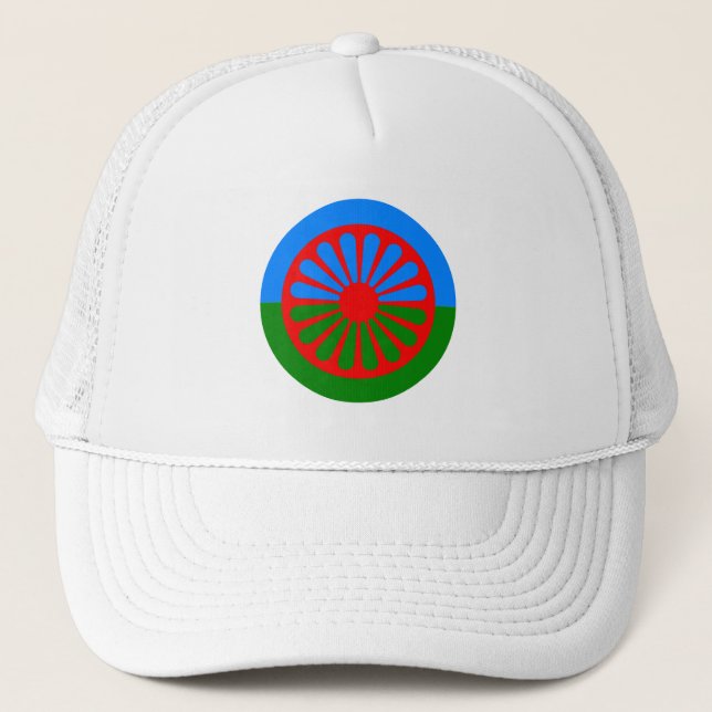 Boné Bandeira romana oficial bandeira cigana Trucker Ha (Frente)