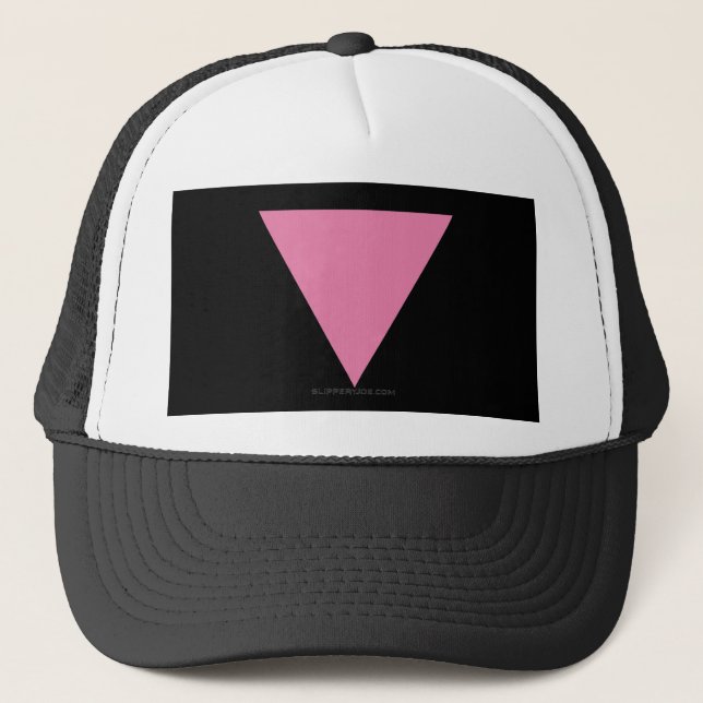Boné bandeira triângulo rosa da SlipperyJoe's símbolo r (Frente)