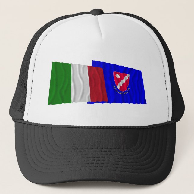 Boné Bandeiras de ondulação de Italia e de Molise (Frente)