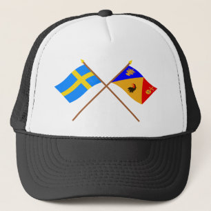 Boné Bandeiras do län cruzado da suecia e do Stockholm