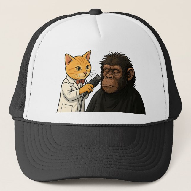 Boné Barber Cat & Chill Gorilla Sticker (Frente)