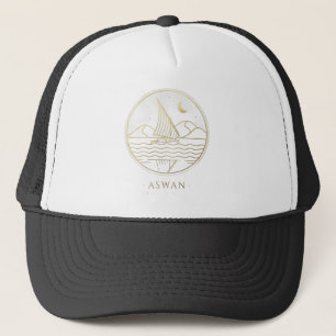 Boné Barco à Vela de Assuã Minimalista em Linha Arte -