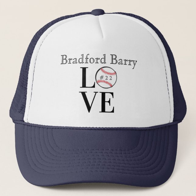 Boné Baseball AMOR: Personalizado adicionar nome e núme (Frente)