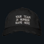 Boné Baseball Personalizado de Texto Personalizado<br><div class="desc">Boné Personalizado Simples - Adicione Seu Texto - Nome - Equipe - Empresa / Número / Carta / Slogan - Tagline / ou Site, Telefone, E-mail, Manipulador de Mídia Social, Endereço, Logotipo - Foto / mais - Escolha Sua Cor / Tamanho / Fonte - Faça seu promocional exclusivo ou presente...</div>